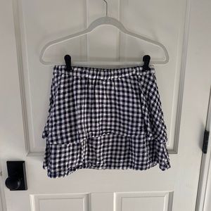 Madewell navy gingham ruffle skirt (worn once)